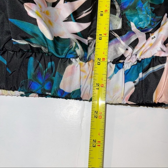 Forever 21 Black Tropical Half Zip Hooded Jacket S - Picture 7 of 12